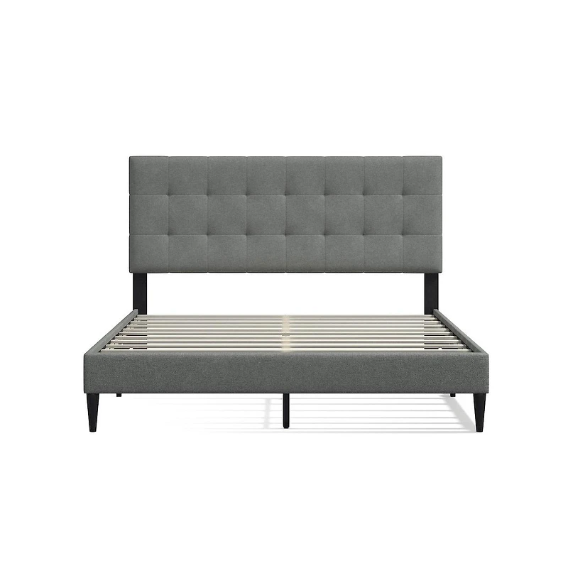 Glenwillow Home Upholstered Complete Bed Queen Stone