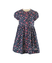 Rachel Riley Toddler Girls 2-10 Navy Floral Button-front Dress