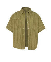 Modenaire Men's Plaid Short-Sleeve Button-Front Shirt