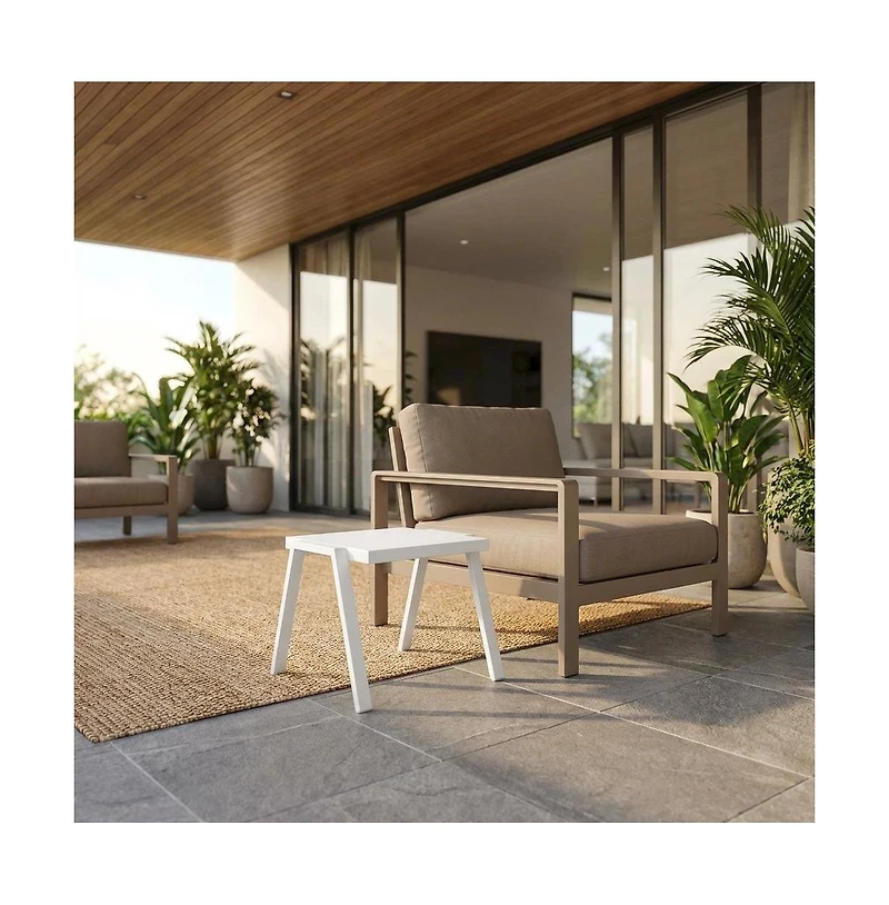 Panama Jack Outdoor Mykonos End Table with Glass