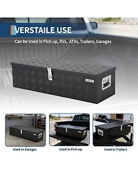 gaomon 39"x13"x10" Heavy Duty Aluminum Truck Bed Tool Boxes with Sliding Shelf, Outdoor Storage Organizer with Lock and Keys