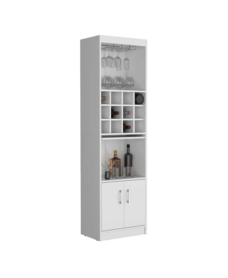 Flynama Freestanding 5 Tier Bar Cabinet Wine Liquor Storage 12 Bottle Cubbies 5 Shelves