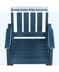 homfan All-Weather Hdpe Patio Bar Stools Set of 2, Tall Adirondack Chairs with Armrests, Wide Seat and Back, Waterproof for Balcony, Garden, Poolside
