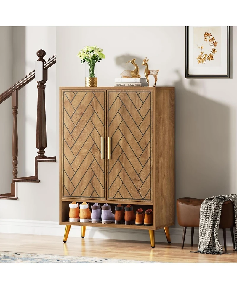 Tribesigns 6-Tier Shoe Cabinet with Doors, Storage for Entryway, Hallway