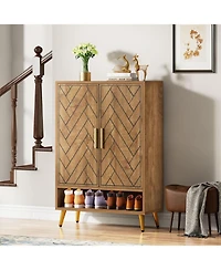 Tribesigns 6-Tier Shoe Cabinet with Doors, Storage for Entryway, Hallway