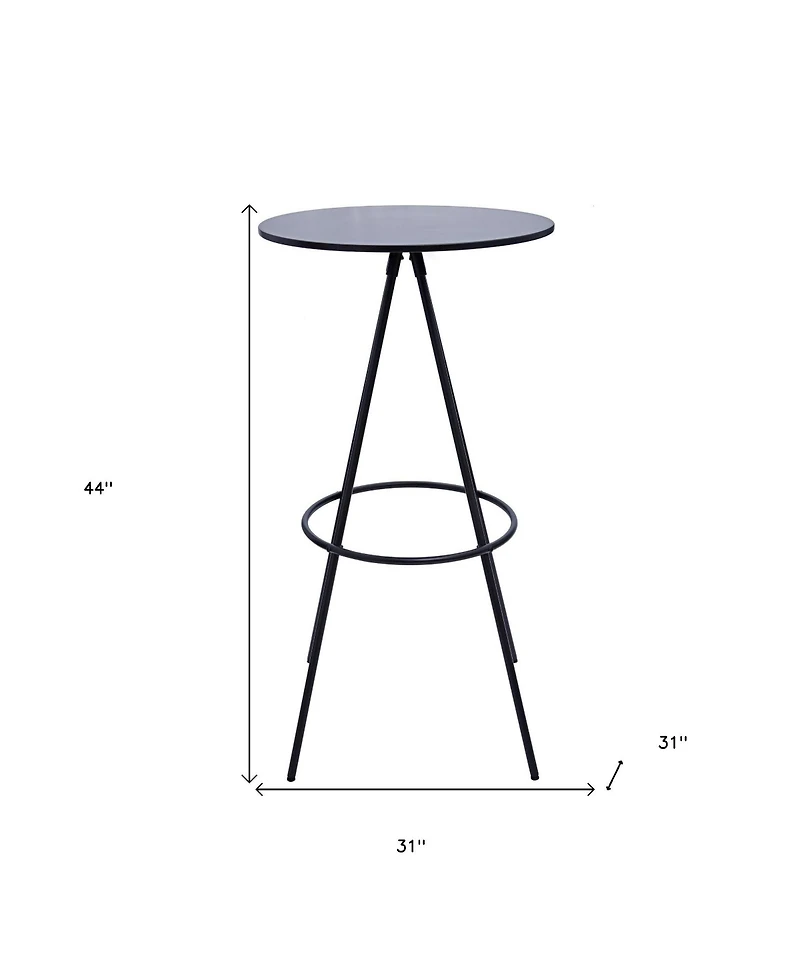HomeRoots 31" Rounded Wood and Iron Bar Table