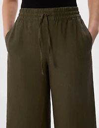 Whistles Women's Elasticated Linen Crop Trousers