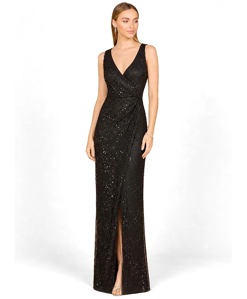 Lara Women's Beaded Gown with Slit