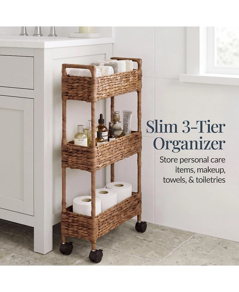 Best Choice Products 3-Tier Slim Rolling Nursery Caddy with Wheels, Utility Cart for Storage Organization