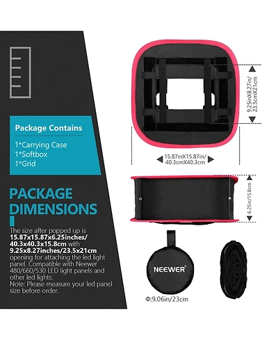 Neewer Photo Studio Light Box with 8.3 in, 530 Led for Neewer