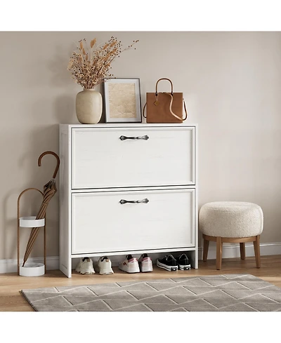 gaomon Shoe Cabinet with 2 Flip Drawers, Freestanding Shoes Rack for Entryway Hallway