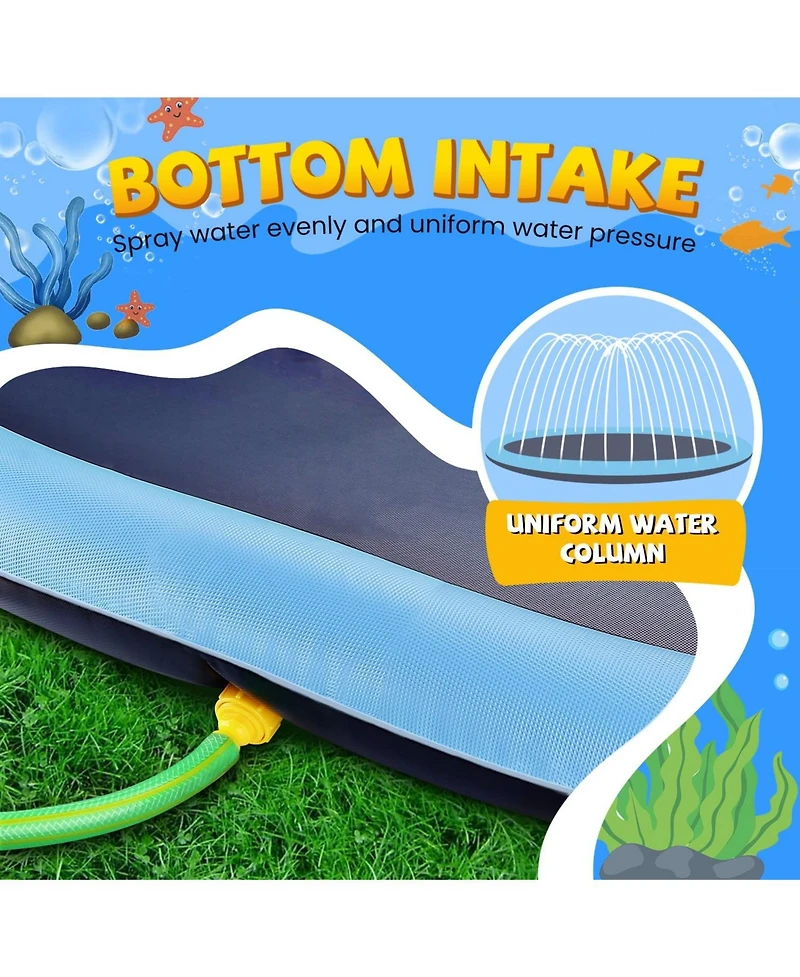 Aofar 87" Splash Pad Sprinkler Pool Dogs Kids Outdoor Summer