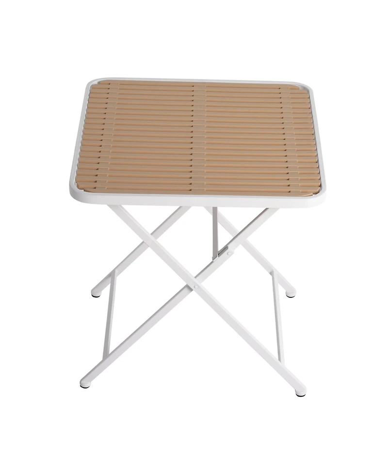 Mondawe Modern Folding Square Table, Polypropylene Tabletop with Metal Legs