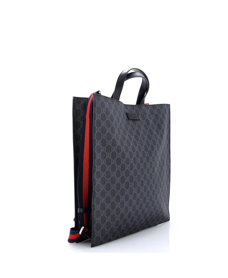 Pre-Owned Gucci Tall Convertible Soft Open Tote Gg Coated Canvas
