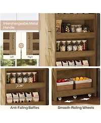 Tribesigns 72.83-Inch Tall Slim Storage Cart with Wheels, 6-Tier Narrow Rolling Utility Pantry Cart, Skinny Mobile Shelving Unit with Metal Handle
