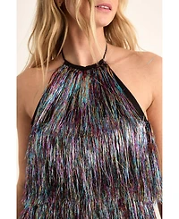 Nasty Gal Women's Tinsel Halter Neck Tiered Mini Dress