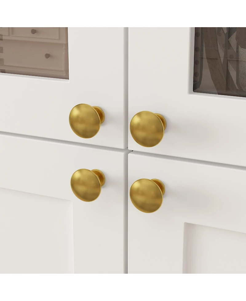 Homsee 71-Inch Tall Separate Style Wardrobe with Glass -Armoire with Knobs | P-Shaped Storage Cabinet with Soft-Close Drawers and Doors
