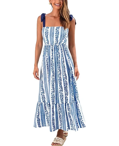 Cupshe Women's Summer Rain Striped Maxi Beach Dress