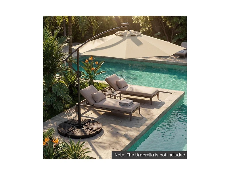 Lucky One 4 Piece Patio Umbrella Base 140 lbs Fillable with U Locking Pins Stand