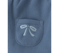 Carter's Girls' Bows Fleece Layering Long-Sleeve Bodysuit, Vest and Pants, 3-Piece Set