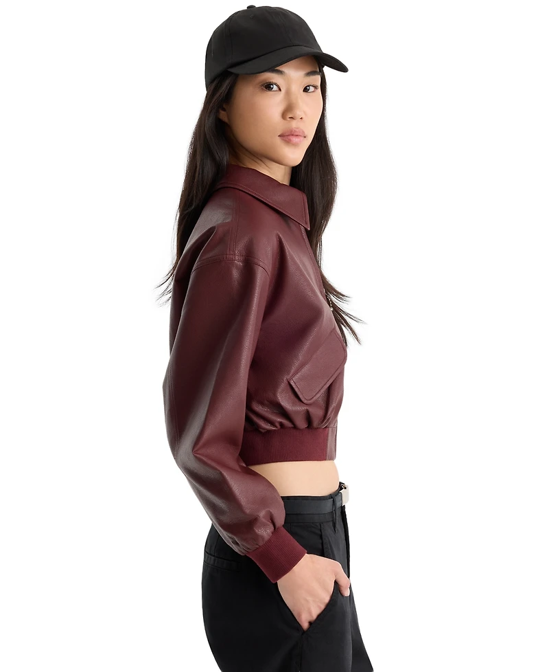 Good American Women's Better Than Leather Collared Jacket
