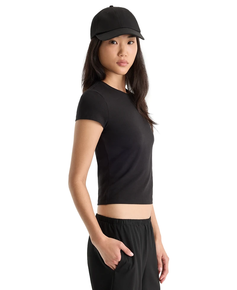 Good American Women's Cap-Sleeve Crewneck T-Shirt