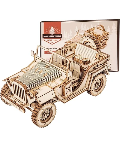 Robotime 3D Wooden Puzzle for Adults-Mechanical Car Model Kits-Brain Teaser Puzzles-Vehicle Building Kits-Unique Gift for Kids on Birthday Day
