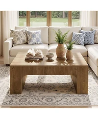 Tribesigns Square Wooden Coffee Table, 39" Large Coffee Table for Living Room