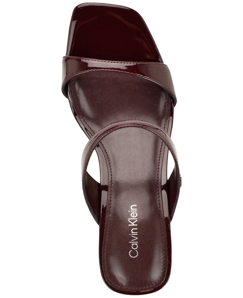 Calvin Klein Women's Danetta Square Toe Slip-On Dress Sandals