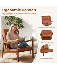 Slickblue Modern Living Room Accent Chair with Solid Wood Frame and Upholstery