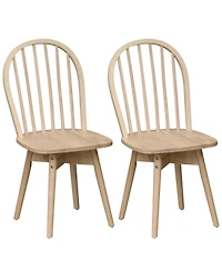 Slickblue Set of 2 Swivel Windsor Dining Chairs Solid Rubber Wood Construction