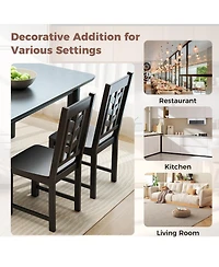 Slickblue Set of 2 Kitchen Dining Chairs Rubber Wood Frame Side