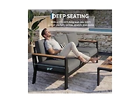 gaomon Outdoor 3-Seat Aluminum Patio Sofa Chair, Outdoor Furniture for Garden, Balcony, Deck, Backyard