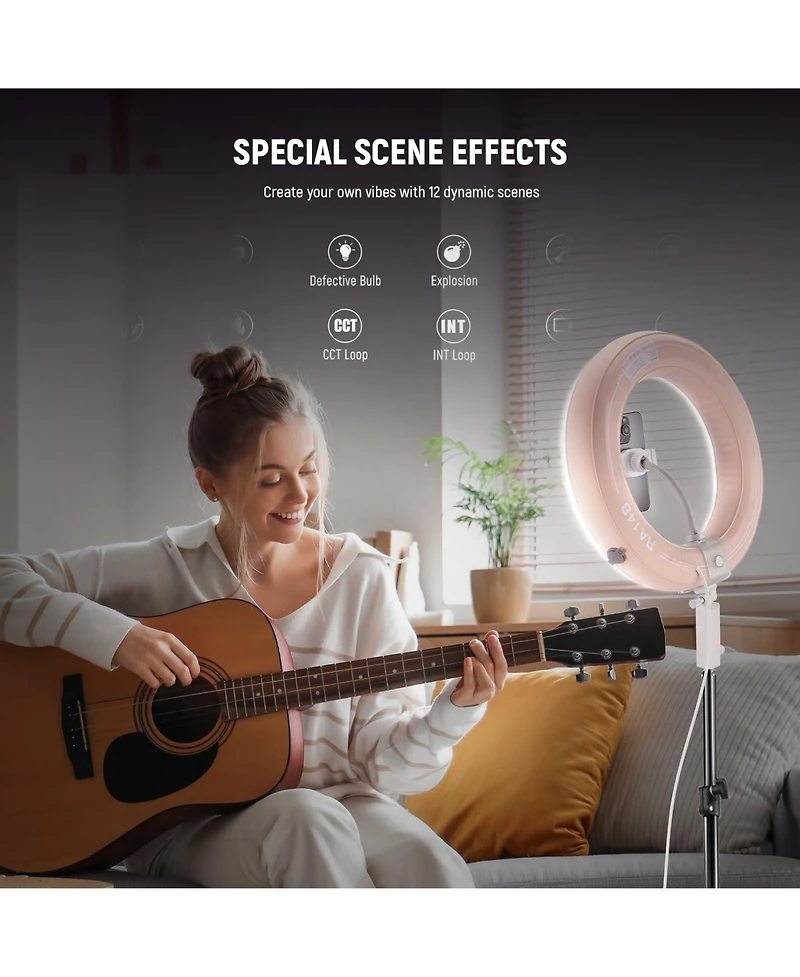 Neewer RA14B Ring Light with 35W, 2400lux, 6500K for select iPhone models