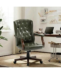 homfan Ergonomic Executive Office Chair with Faux Leather, Wing Back Design, Adjustable Height and Swivel Function, Home Office Desk Chair