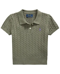 Polo Ralph Lauren Girls' 2T-6X Mini-Cable Short-Sleeve Sweater