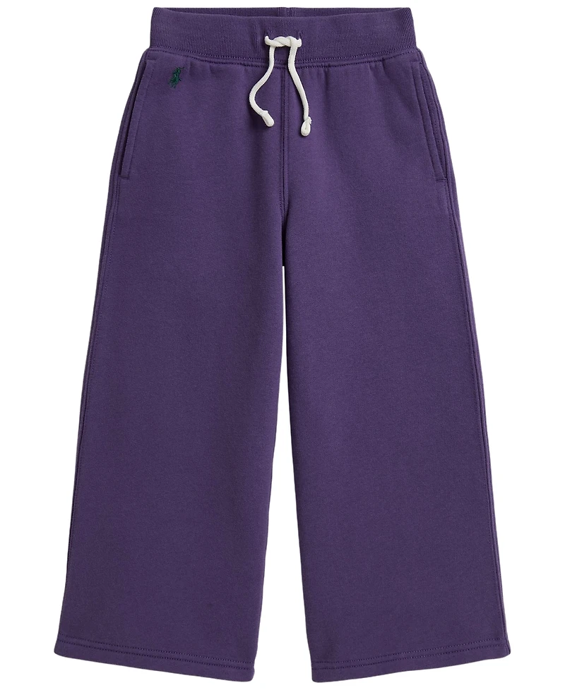Polo Ralph Lauren Girls' 2T-6X Fleece Wide-Leg Sweatpants