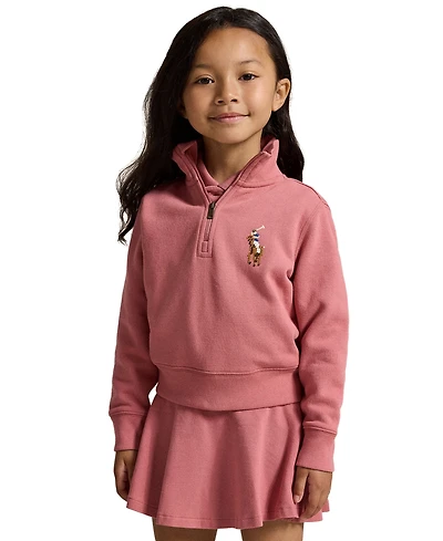 Polo Ralph Lauren Girls' 2T-6X Quarter-Zip Long-Sleeve Sweatshirt
