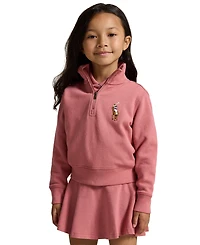 Polo Ralph Lauren Girls' 2T-6X Quarter-Zip Long-Sleeve Sweatshirt