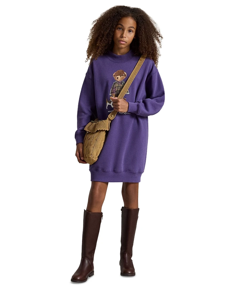 Polo Ralph Lauren Girls' 7-16 Bear Fleece Sweatshirt Dress