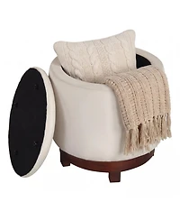 Slickblue Living Room Ottoman Foot Rest with 360degree(s) Swivel and Storage Compartment