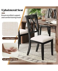 Slickblue Dining Chairs Set of 2 Kitchen Side Chairs with Curved Cross Back
