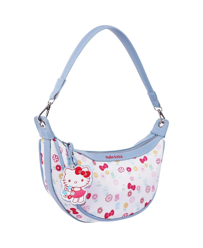 Sanrio Hello Kitty Floral Print Top Zip Shoulder Bag