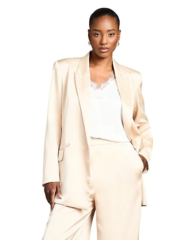Coast Women's Satin Double-Breasted Tailored Blazer