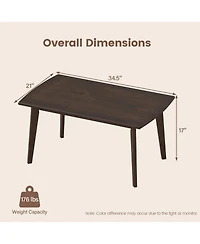 Slickblue Modern Solid Wood Coffee Table with Tapered Legs for Living Room