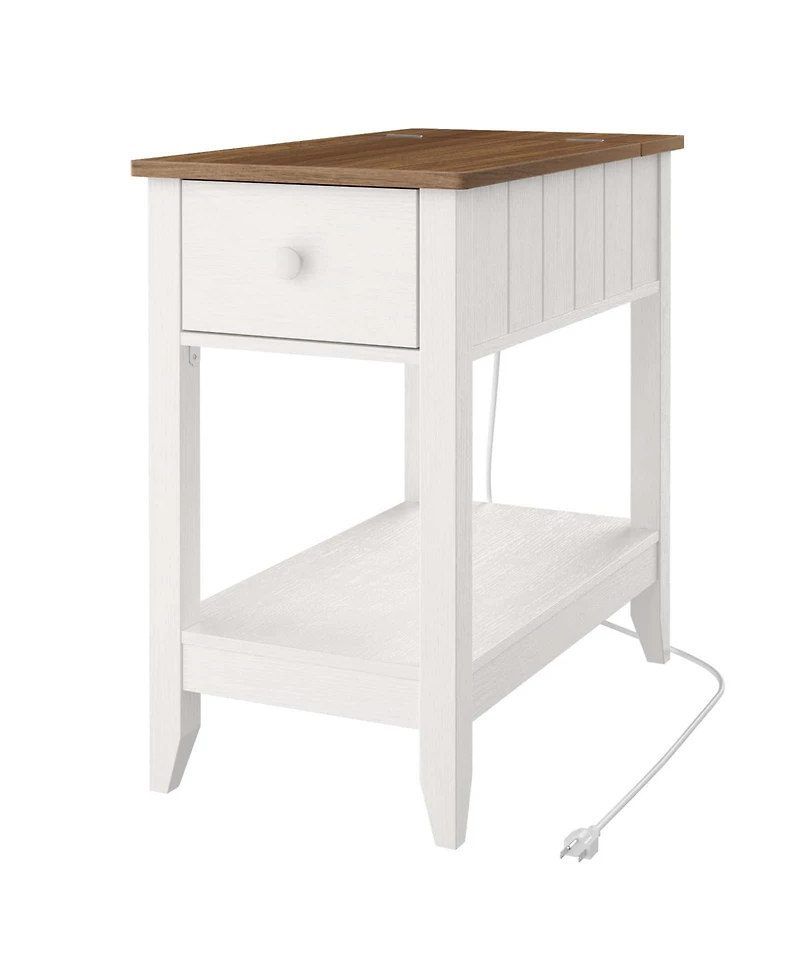 Slickblue Living Room Side Table with Power Station, Usb Ports and Ac Outlets