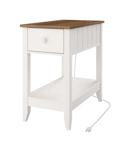 Slickblue Living Room Side Table with Power Station, Usb Ports and Ac Outlets