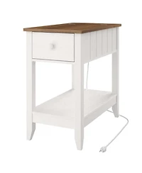 Slickblue Living Room Side Table with Power Station, Usb Ports and Ac Outlets