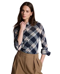 Kenneth Cole Women's Button-Front Mesh Shirt