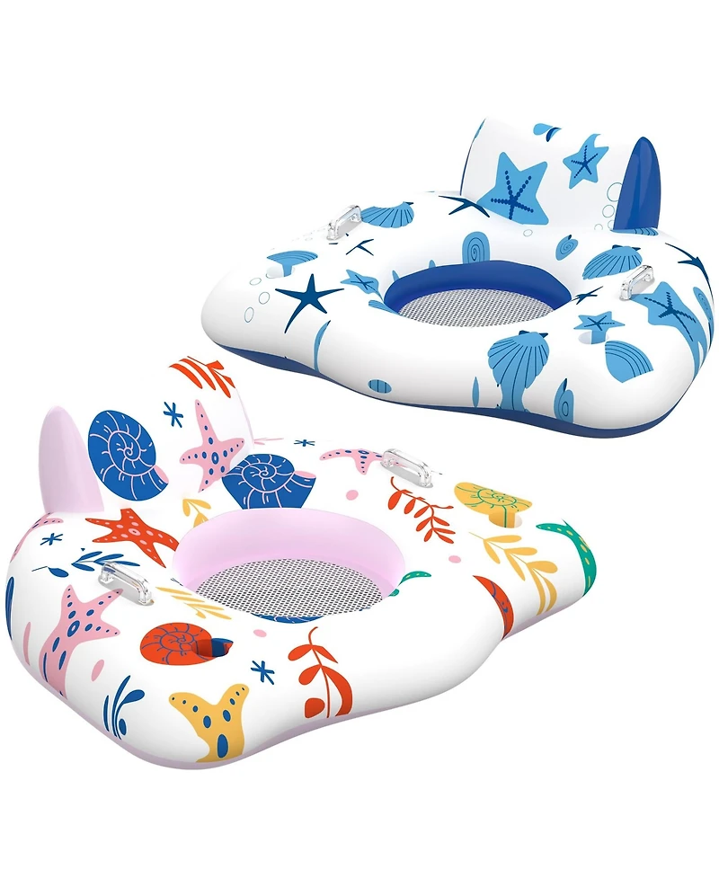Aofar 2pcs Inflatable Pool Lounge Chair With Cup Holder